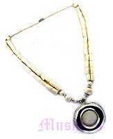 Double row bone  necklace - click here for large view